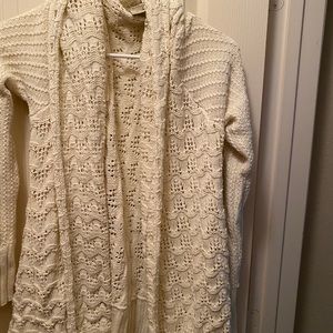 Cardigan sweater cream oversized lucky brand